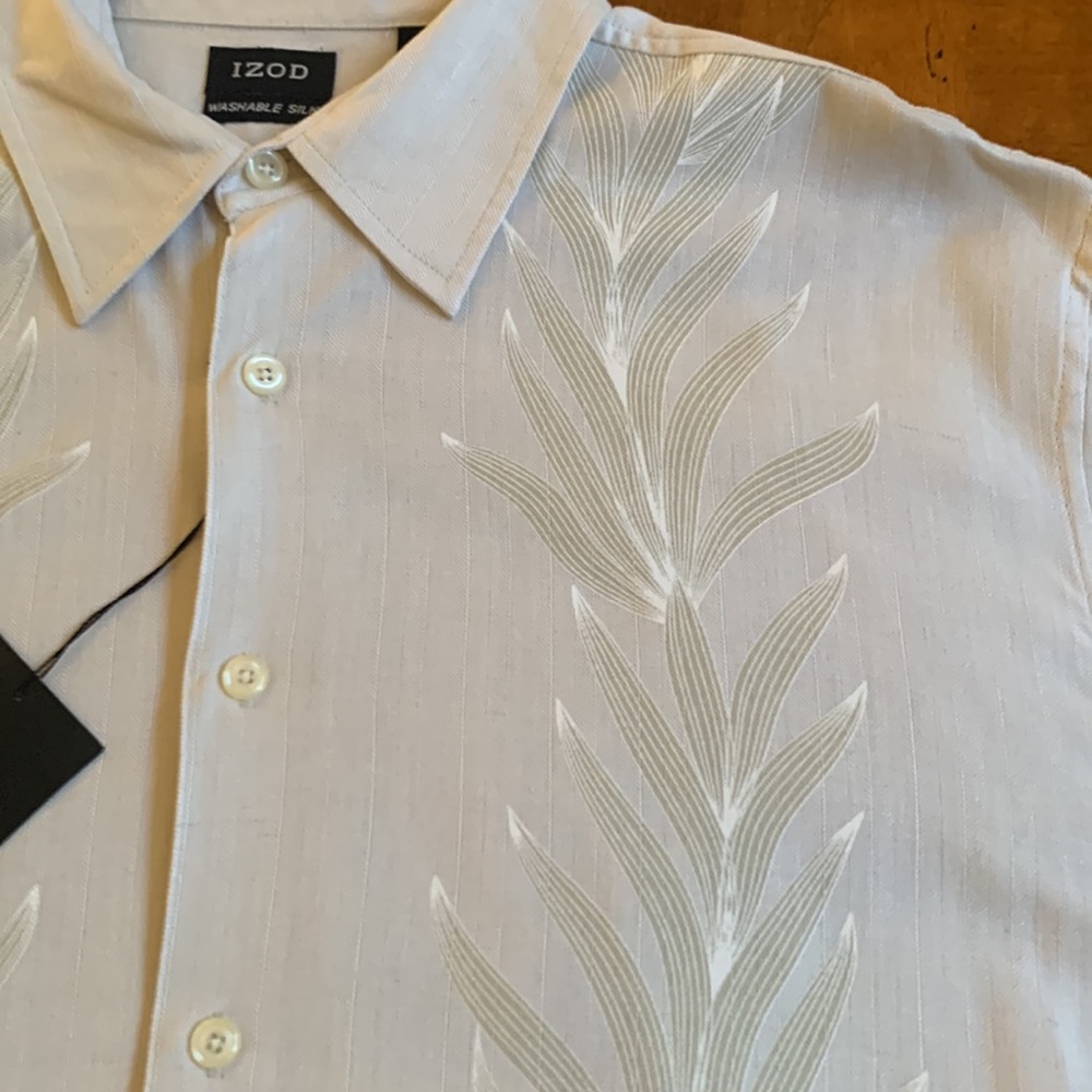 Izod, mens shirt sleeve, silk shirt, NWT - Picture 5 of 6